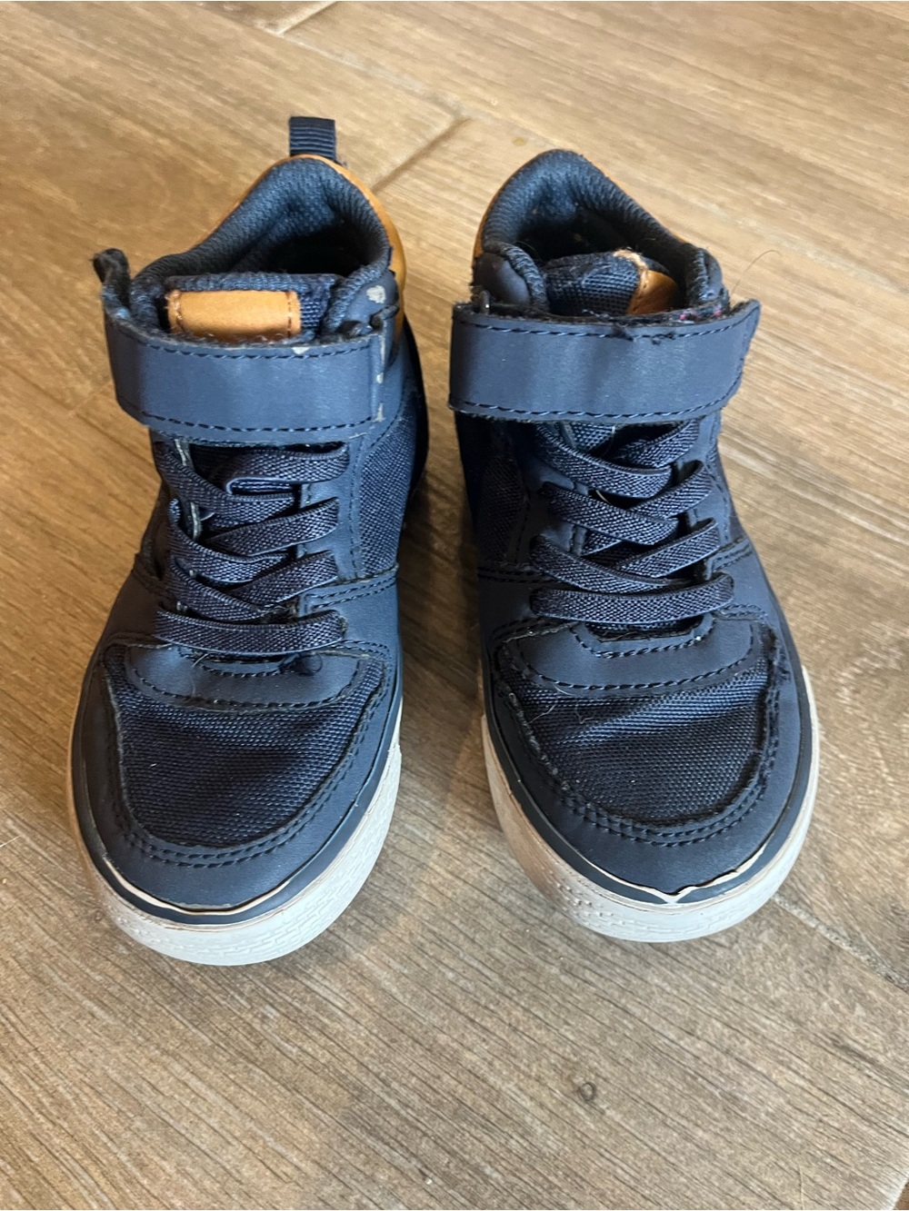 The Children's Place Navy High-Top Sneakers with Tan Accent